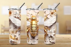3D Bee Honeycomb 20 oz Skinny Tumbler Sublimation Design Product Image 3