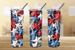 3D Puff Stars Tumbler, Stars Patriotic 20 oz Skinny Tumbler Product Image 3