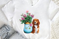 Watercolor Dog Floral PNG Clipart Product Image 2