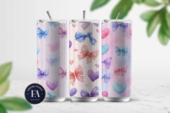 Coquette Bow Digital Paper, Pastel Hearts Pattern Product Image 2