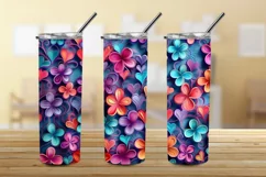 3D Floral Tumbler Wrap, 3D Embroidered Flowers 20 oz Tumbler Product Image 3