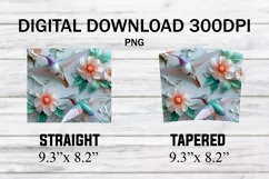 Hummingbirds Floral 20 oz Tumbler Wrap Product Image 2