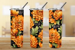 3D Marigold Flowers 20 oz Skinny Tumbler Sublimation Design Product Image 3