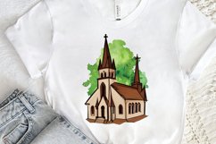 Watercolor Church Sublimation PNG Clipart Product Image 3