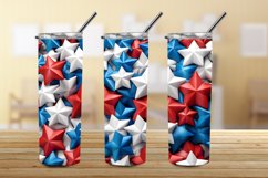 3D Patriotic Tumbler Wrap, 20oz Skinny Straight Tumbler Product Image 3