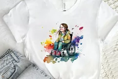 Watercolor Girl with Disability PNG Clipart Product Image 3