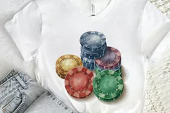 Watercolor Casino Chips PNG Clipart Product Image 2