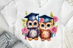 Graduation Owl Friends Sublimation PNG Clipart Product Image 2