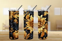 3D Flower Tumbler Wrap, Wild Flowers Illusion Digital Art Product Image 3