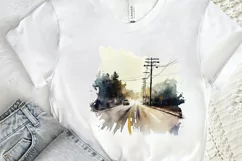 Watercolor Road Street Highway PNG Clipart Product Image 2