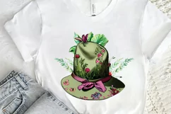 Watercolor Floral Hat Garden PNG Clipart Product Image 2