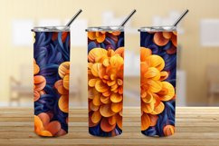 3D Marigold Flowers 20 oz Skinny Tumbler Sublimation Design Product Image 2