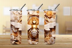 3D Bee Honeycomb 20 oz Skinny Tumbler Sublimation Design Product Image 3