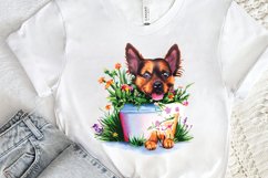 Watercolor Dog Floral PNG Clipart Product Image 2