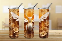 3D Bee Tumbler Sublimation Design, Tumbler Sublimation PNG Product Image 3