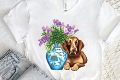 Watercolor Dog Floral PNG Clipart Product Image 2