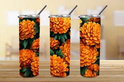 3D Marigold Flowers 20 oz Skinny Tumbler Sublimation Design Product Image 3