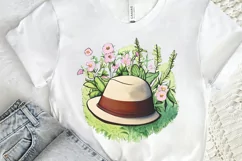 Watercolor Floral Hat Garden PNG Clipart Product Image 2