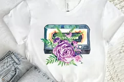 Watercolor Floral Cassettes PNG Clipart Product Image 2