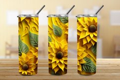 3D Sunflowers 20 oz Skinny Tumbler Sublimation Design Product Image 3