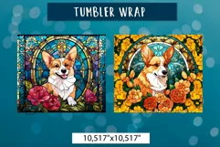 Corgi tumbler wrap | Flower dog tumbler Product Image 2