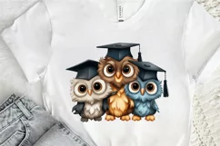 Graduation Owl Friends Sublimation PNG Clipart Product Image 2