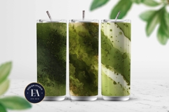 Spilled Matcha Texture, Green Abstract Liquid Digital Paper Product Image 2