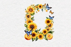 Watercolor Sunflowers Frame, PNG Product Image 2