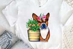 Watercolor Dog Floral PNG Clipart Product Image 2