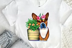 Watercolor Dog Floral PNG Clipart Product Image 2