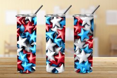 Stars Patriotic 3D Sublimation Design, 20oz Skinny Tumbler Product Image 3