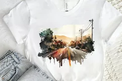 Watercolor Road Street Highway PNG Clipart Product Image 2