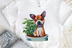 Watercolor Dog Floral PNG Clipart Product Image 2