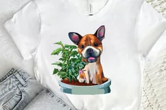 Watercolor Dog Floral PNG Clipart Product Image 2