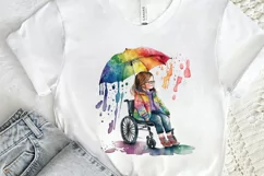 Watercolor Girl with Disability PNG Clipart Product Image 2