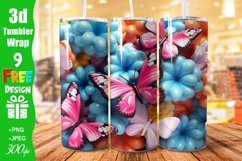 3D Butterfly Quilling Floral 20 oz Skinny Tumbler Product Image 2
