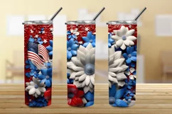Patriotic Straight Tumbler Wrap, Digital Download PNG Product Image 3