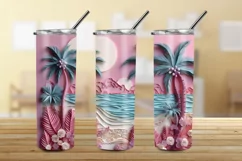3D Beach Tumbler Sublimation Design, 3d Tumbler Wrap Product Image 3