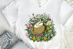Watercolor Floral Hat Garden PNG Clipart Product Image 2