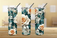 3D Floral Tumbler Wrap, 3D Embroidered Flowers 20 oz Tumbler Product Image 3