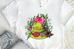 Watercolor Floral Hat Garden PNG Clipart Product Image 2