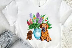 Watercolor Dog Floral PNG Clipart Product Image 2