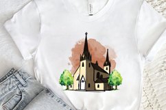 Watercolor Church Sublimation PNG Clipart Product Image 2