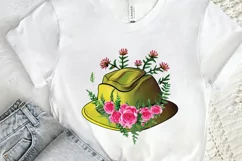 Watercolor Floral Hat Garden PNG Clipart Product Image 2