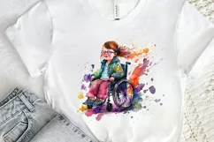 Watercolor Girl with Disability PNG Clipart Product Image 2