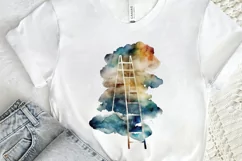 Watercolor Ladder Clouds PNG Clipart Product Image 2