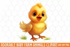 Adorable Baby Farm Animals clipart, Watercolor Clipart Product Image 1