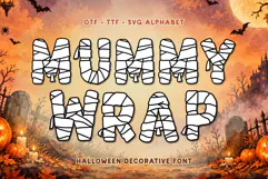 Mummy Wrap Font - Halloween Decorative Font Product Image 1