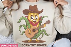 Corn-try Singer PNG, Funny Animal Puns Sublimation PNG Product Image 2