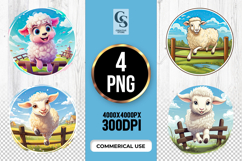 Jumping Lamb Clipart Sublimation PNG Product Image 1